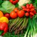 This is a close-up of vegetables and fruits.