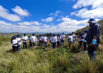 Trabajadores de Seguritech Privada reforestando Otumba.