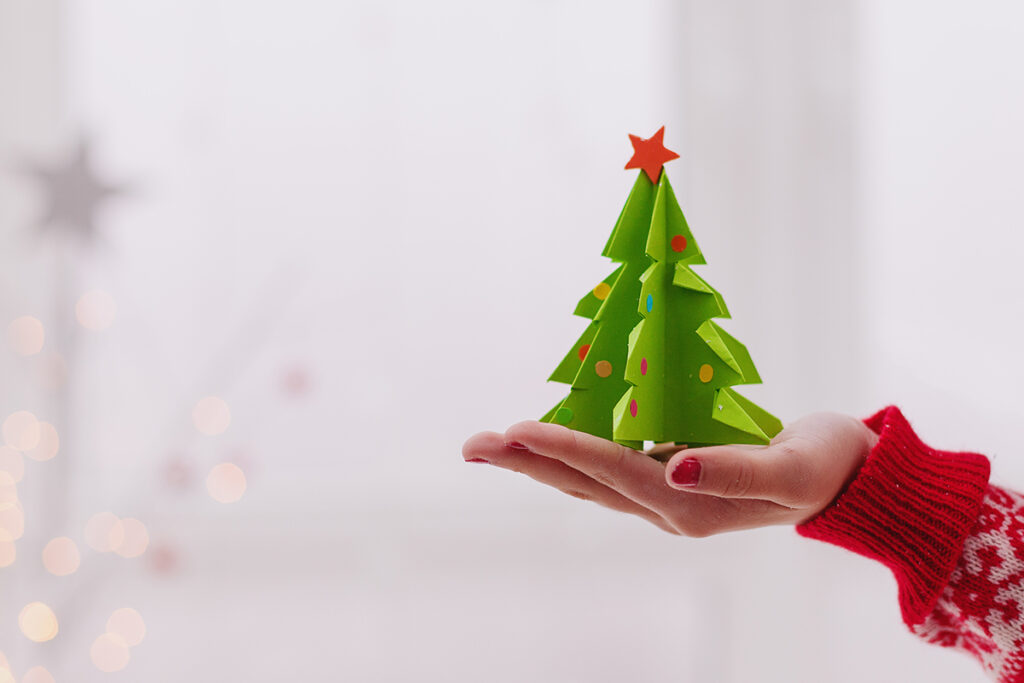 Christmas origami tree