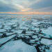 Sunrise over sea ice