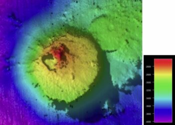 28/11/2023 Batimetría graduada por colores del monte submarino, que se eleva desde unos 4.000 m de profundidad y alcanza un máximo de unos 2.400 m.

Una montaña submarina dos veces más alta que el Burj Khalifa, el edificio más alto del mundo, ha sido descubierta en un mapeo de fondo marino en aguas internacionales del Pacífico frente a Guatemala.

POLITICA INVESTIGACIÓN Y TECNOLOGÍA
SCHMIDT OCENA INSTITUTE