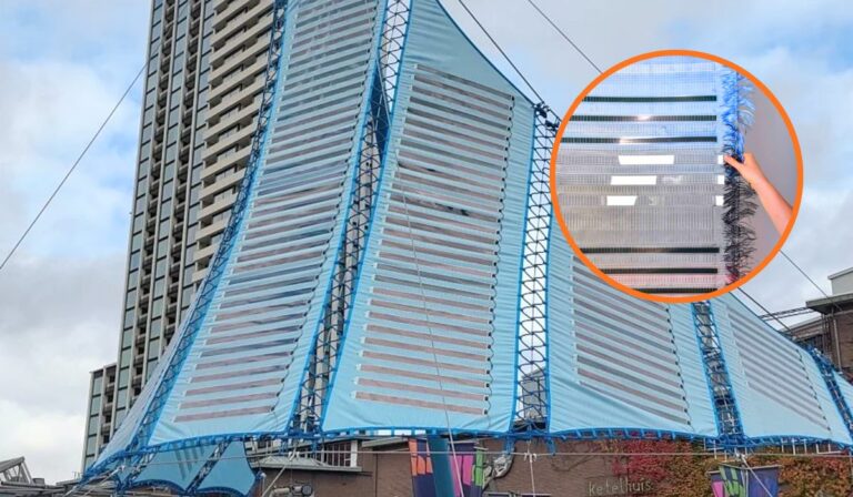 Una diseñadora convierte telas recicladas en generadores solares para edificios