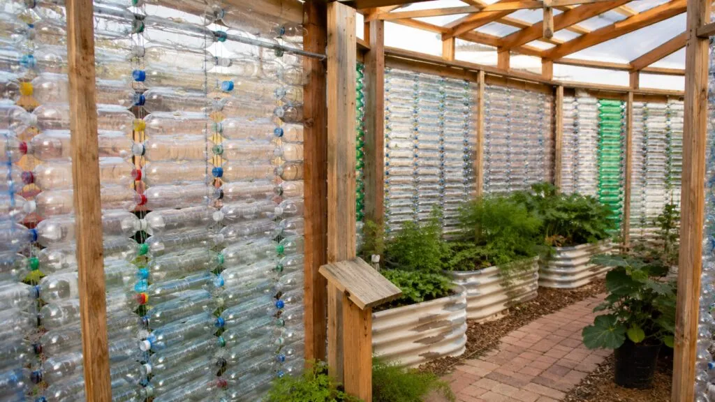 Invernadero sustentable construido con más de 2,000 botellas de plástico recicladas en una escuela de Australia