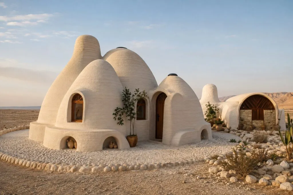 Casas impresas con tierra mediante impresión 3D y materiales naturales para reducir el impacto ambiental