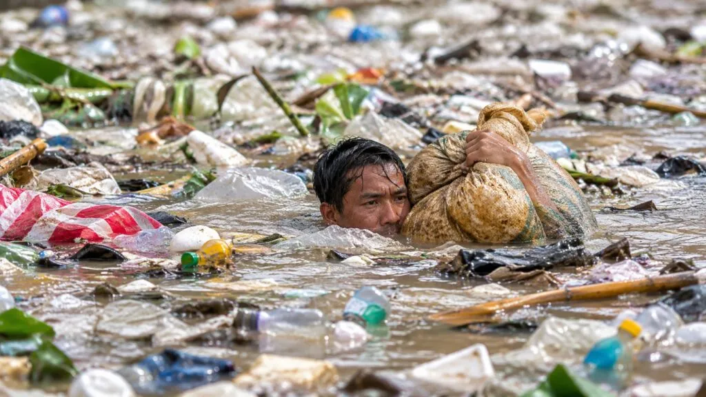 Lluvias en Filipinas provocan inundaciones, desplazamientos y acumulaciones de basura en zonas urbanas de Luzón.