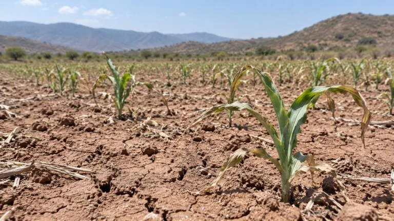 Sequía en Chilpancingo afecta una milpa de maíz y reduce la disponibilidad de agua durante la temporada de lluvias.